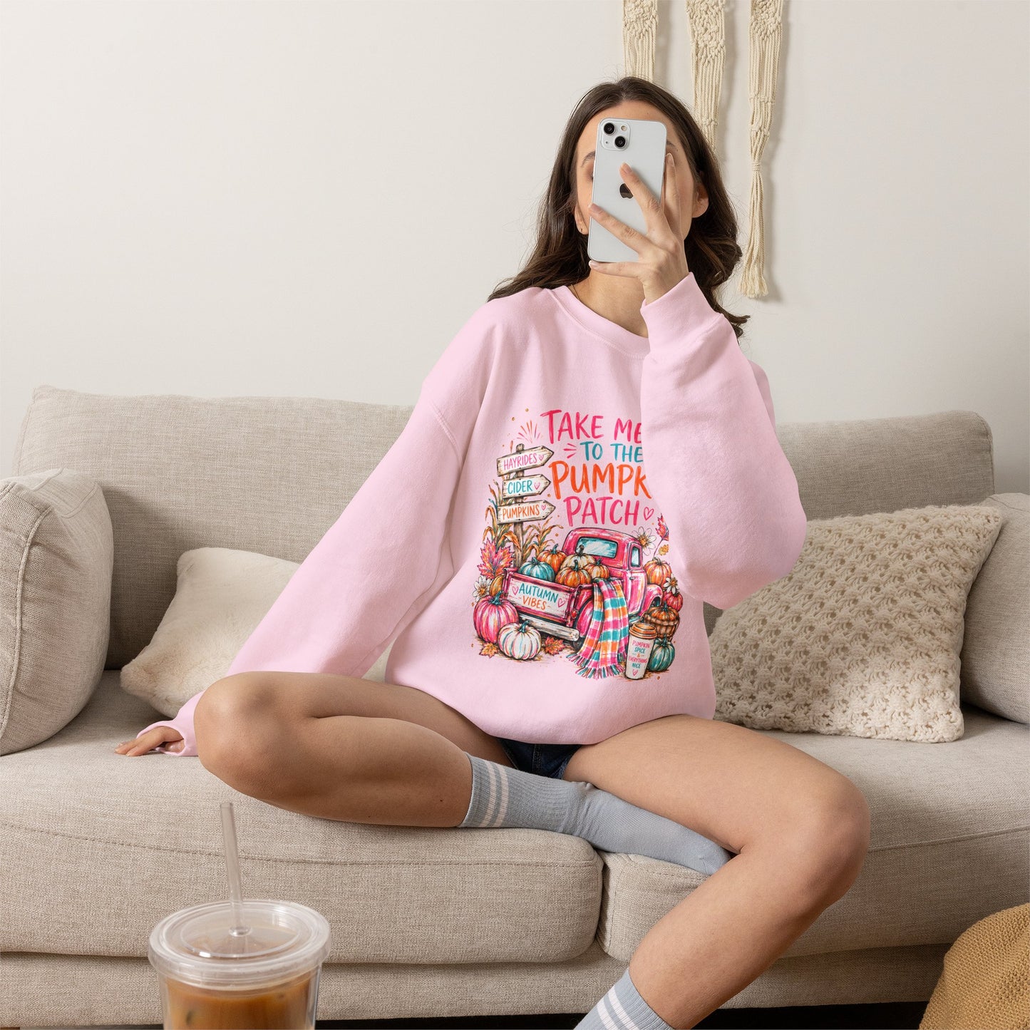 Pumpkin Patch Crewneck Sweatshirt — "Take Me to the Pumpkin Patch" Fall Sweater