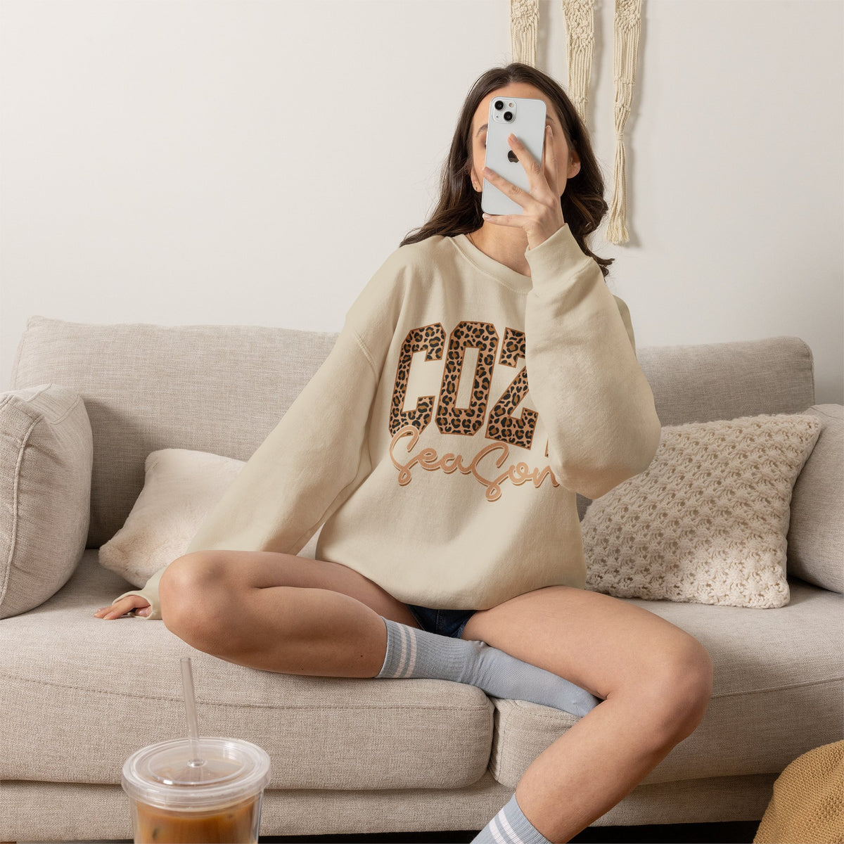 Cozy Season Leopard Crewneck Sweatshirt