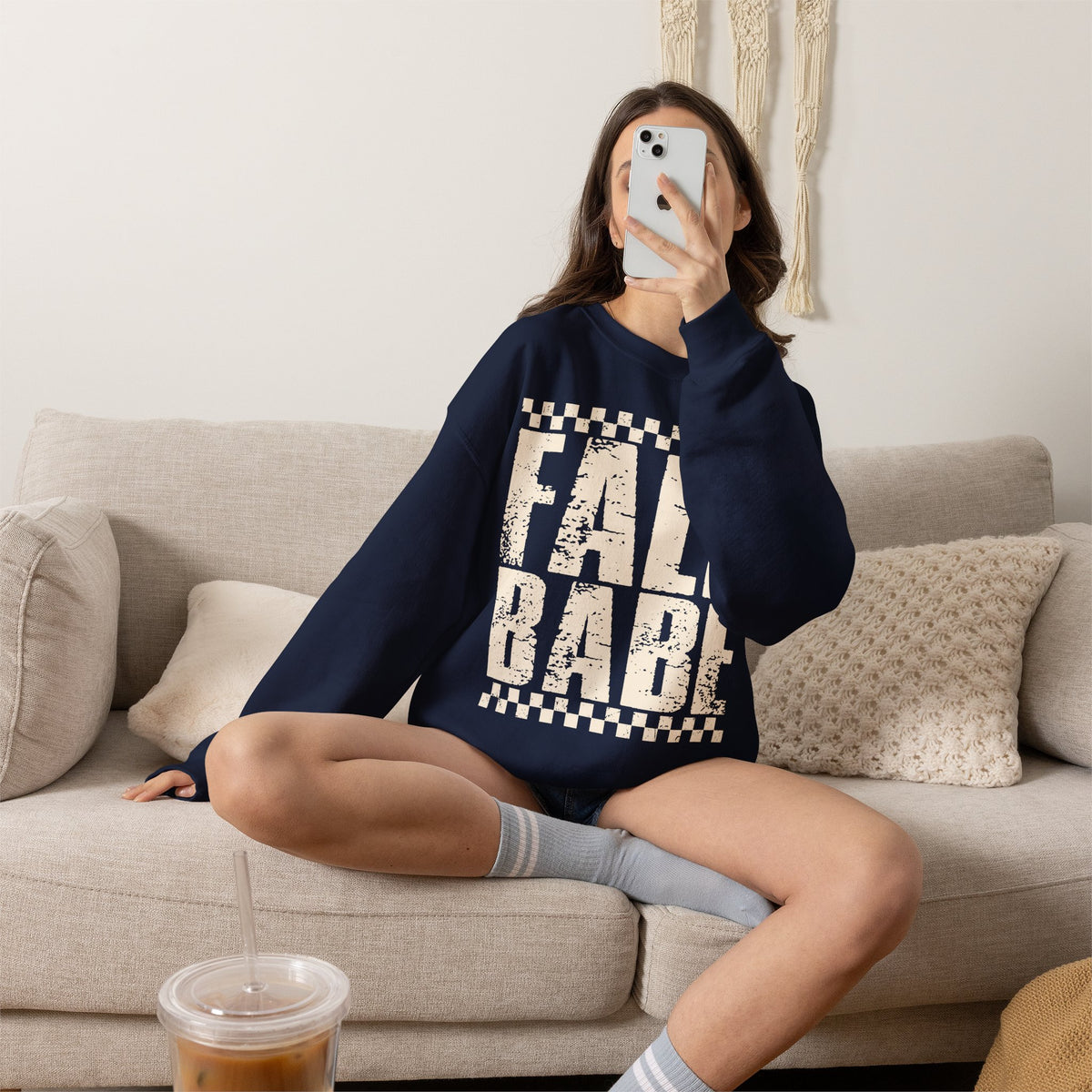 Fall Babe Sweatshirt — Vintage Distressed Autumn Crewneck