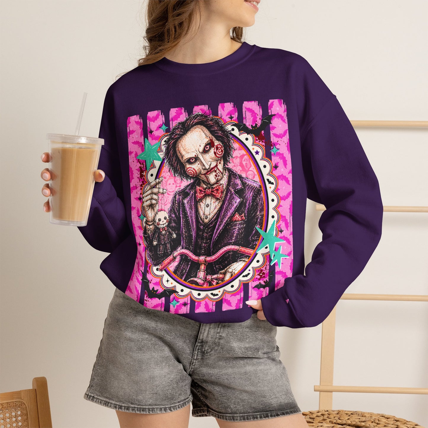 Horror Puppet Portrait Crewneck Sweatshirt