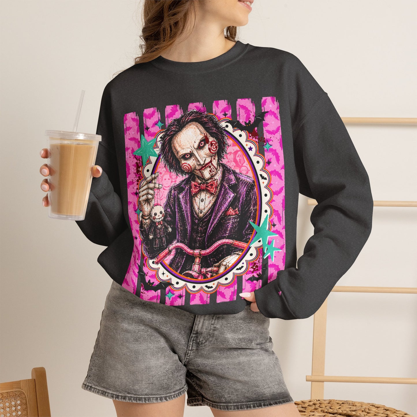 Horror Puppet Portrait Crewneck Sweatshirt