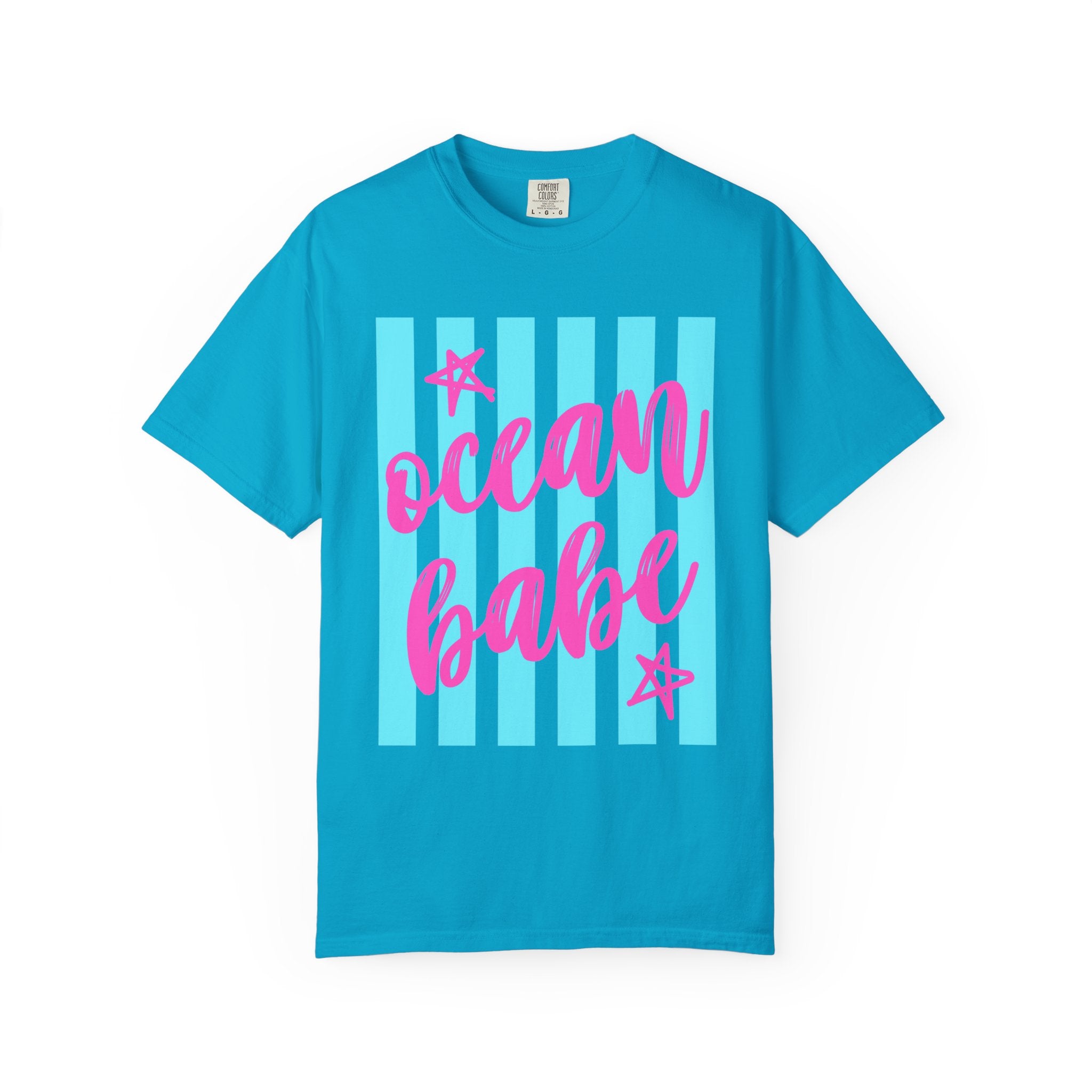 Ocean Babe T-Shirt — Retro Striped Beach Graphic Tee
