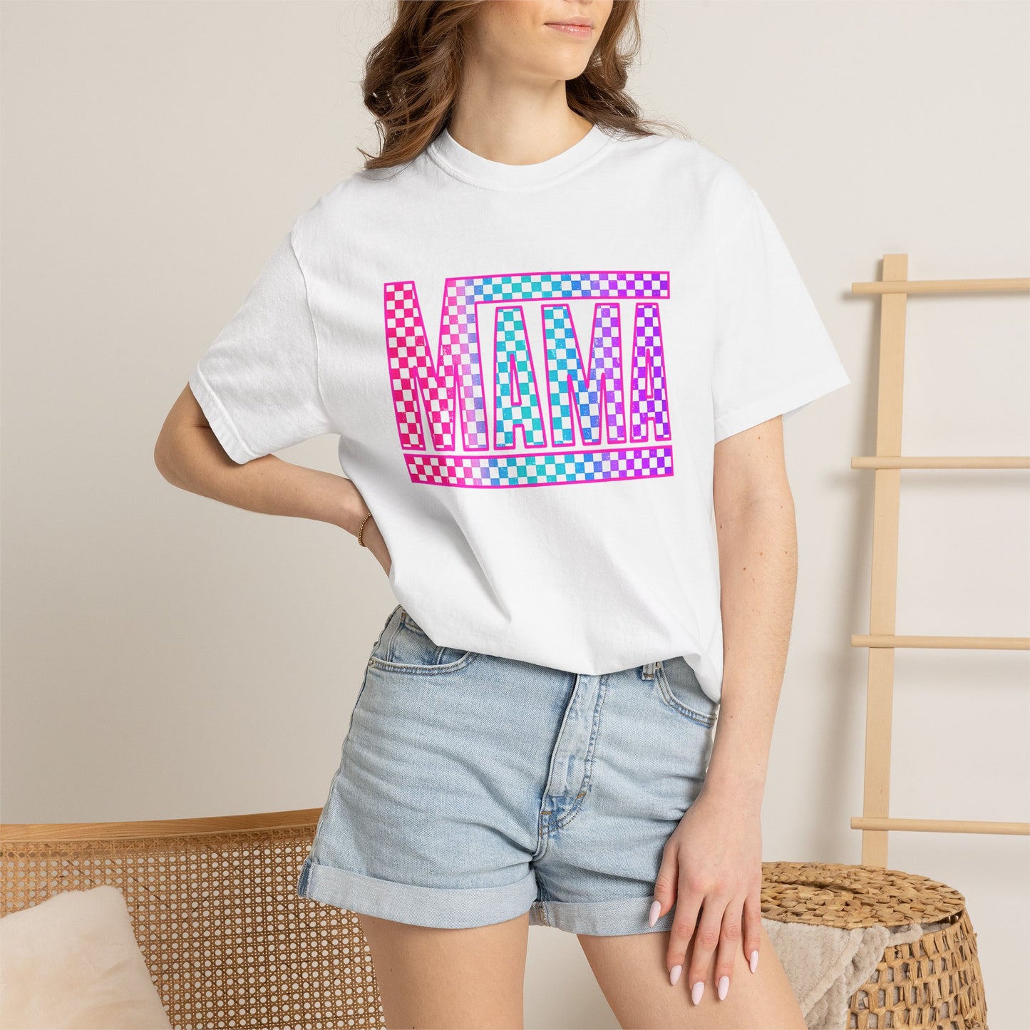 Mama Checkerboard Graphic Tee
