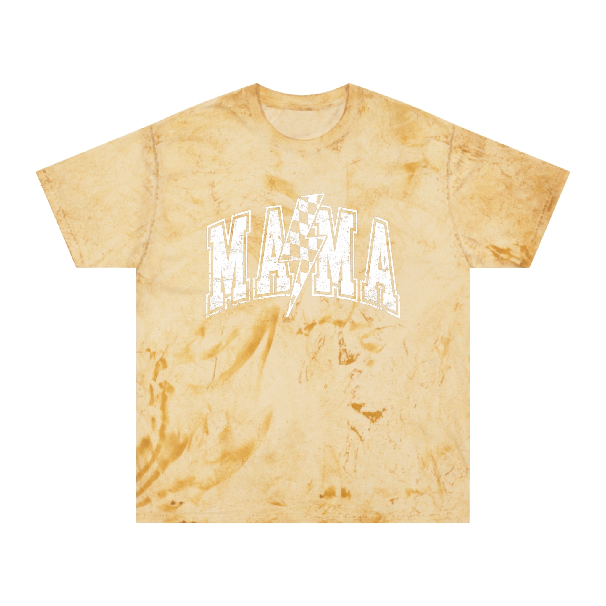 Mama Tie-Dye Tee — Vintage Lightning Graphic Mom Shirt