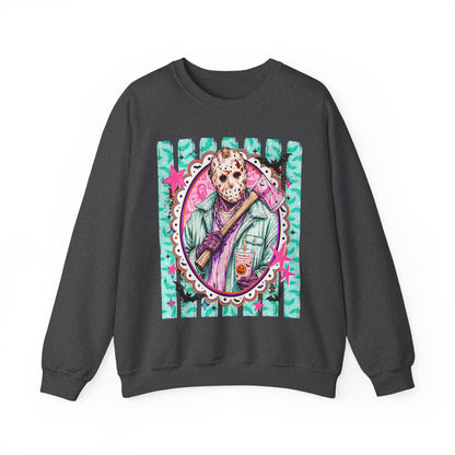 Crewneck Sweatshirt — Retro Jason Voorhees Portrait Graphic