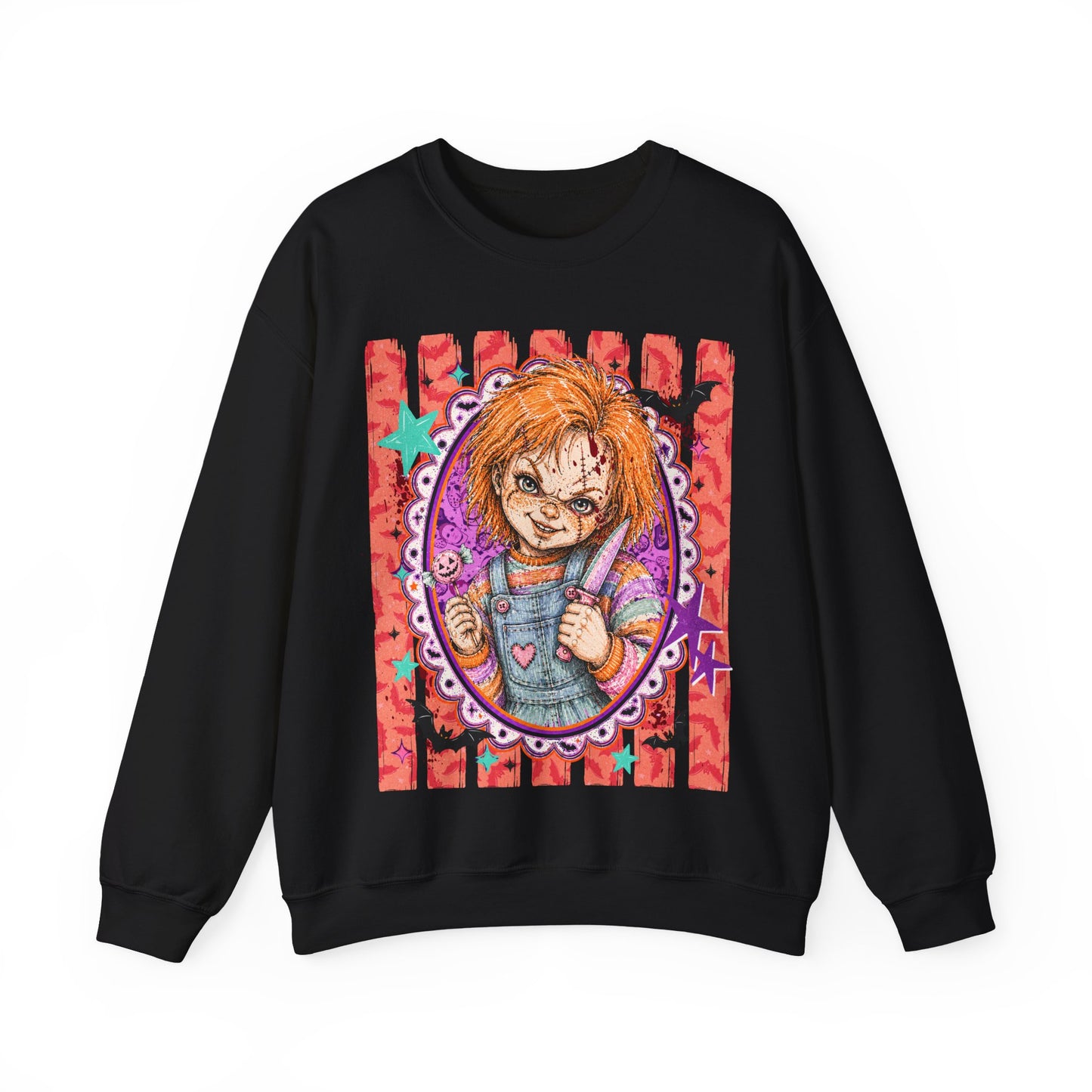 Chucky Horror Crewneck Sweatshirt — Retro Killer Doll Graphic