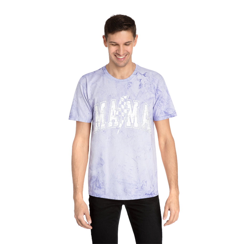 Mama Tie-Dye Tee — Vintage Lightning Graphic Mom Shirt