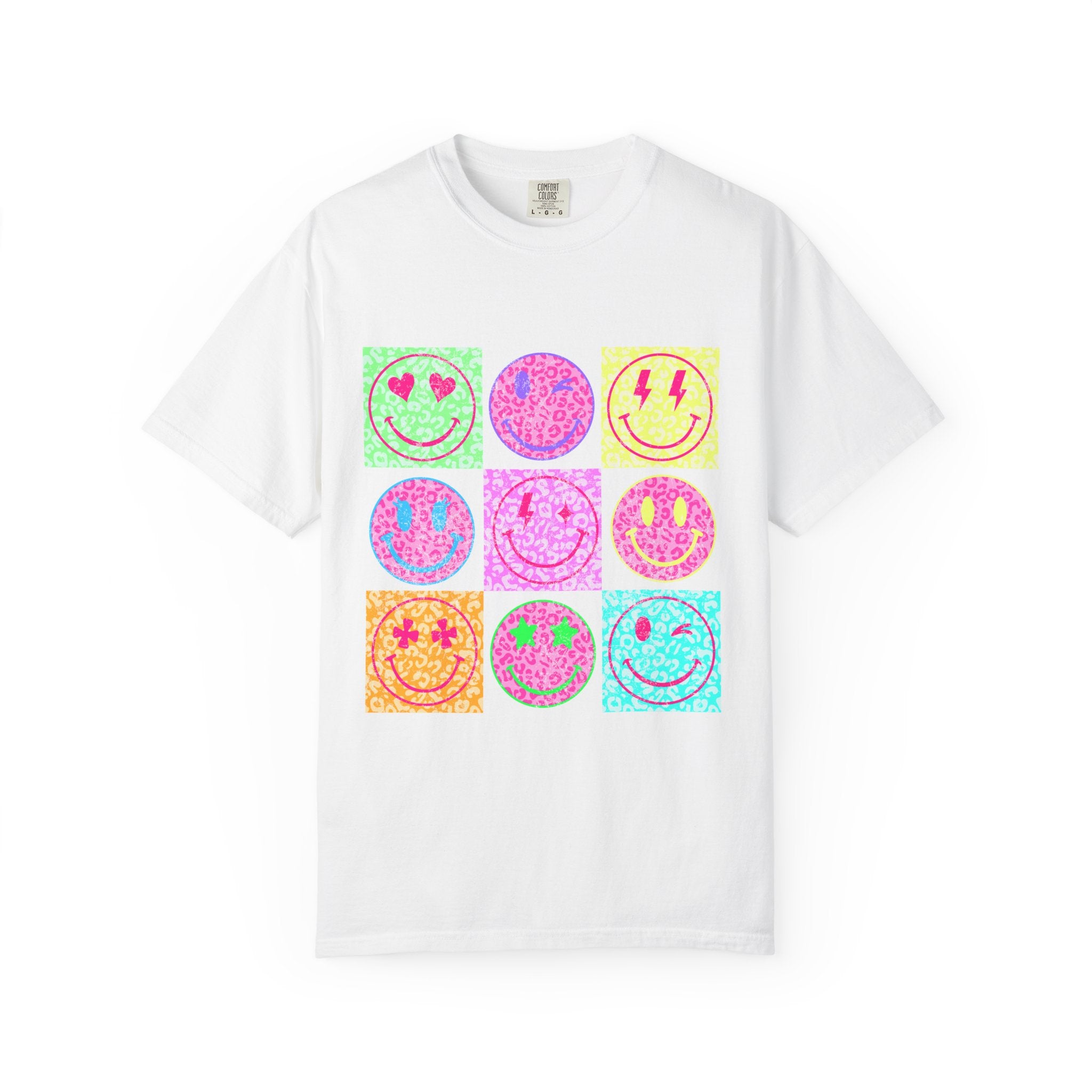 Neon Retro Happy Face T-Shirt