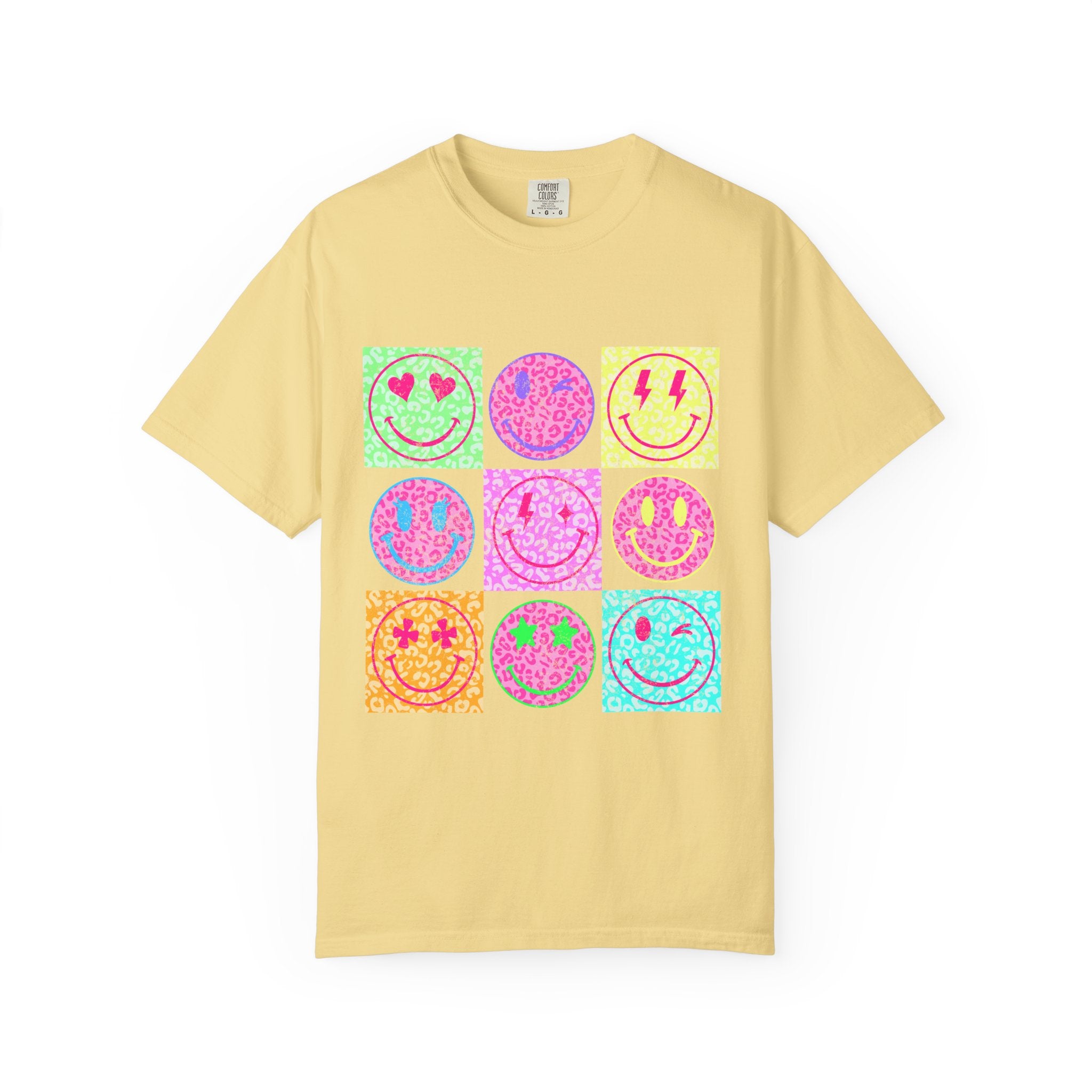 Neon Retro Happy Face T-Shirt