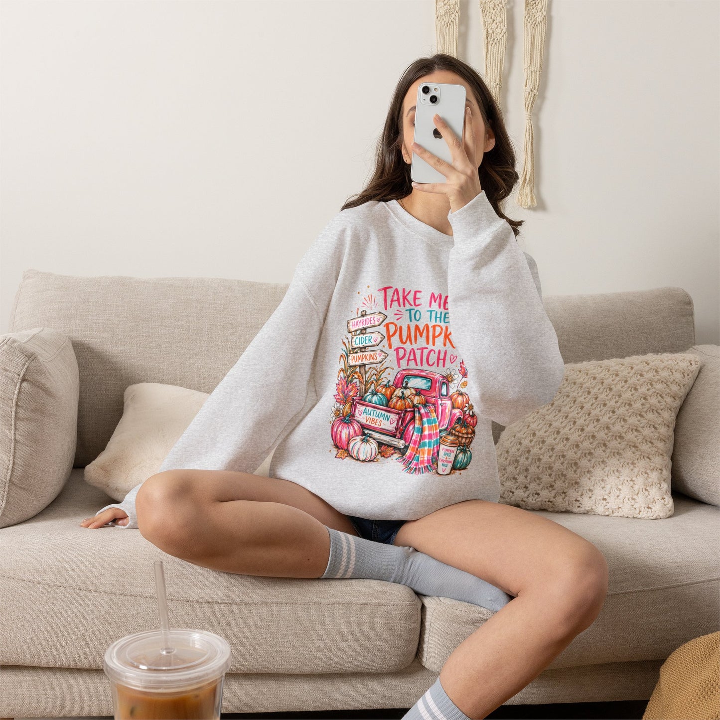 Pumpkin Patch Crewneck Sweatshirt — "Take Me to the Pumpkin Patch" Fall Sweater