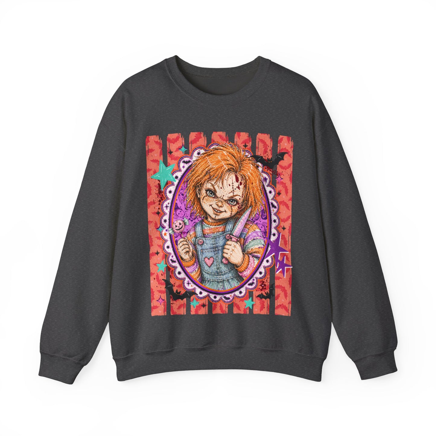 Chucky Horror Crewneck Sweatshirt — Retro Killer Doll Graphic