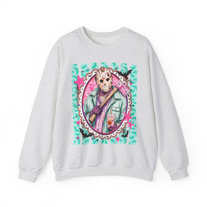 Crewneck Sweatshirt — Retro Jason Voorhees Portrait Graphic