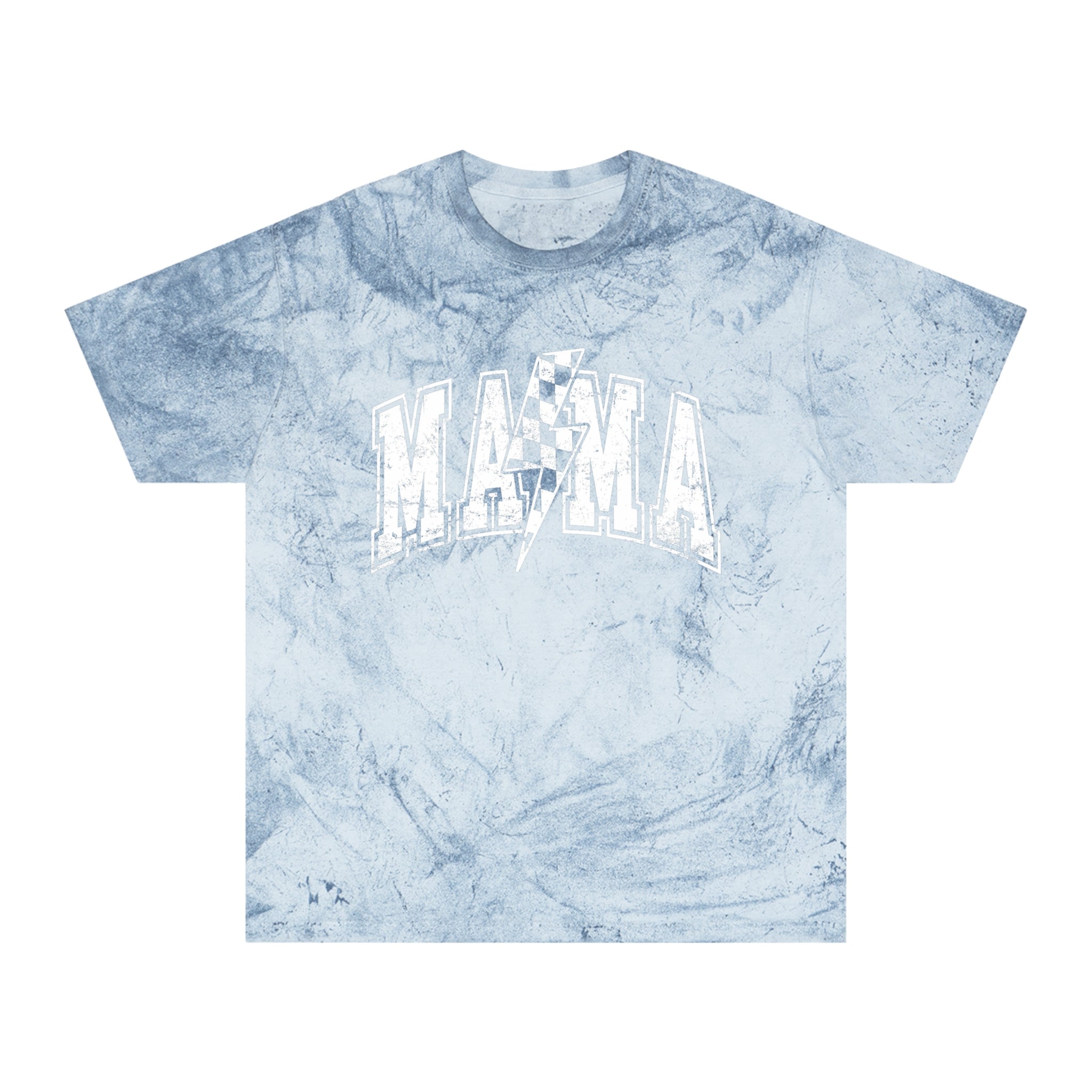 Mama Tie-Dye Tee — Vintage Lightning Graphic Mom Shirt