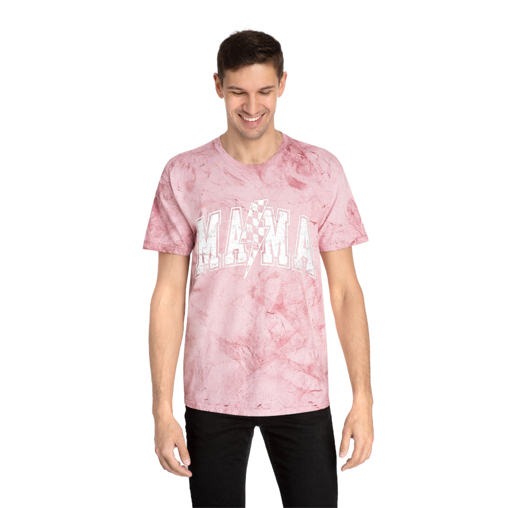 Mama Tie-Dye Tee — Vintage Lightning Graphic Mom Shirt