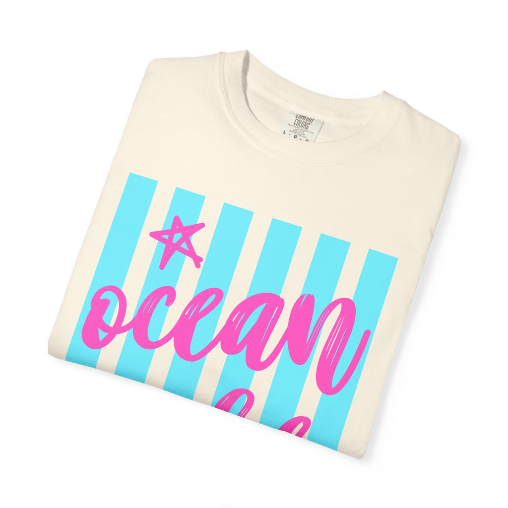 Ocean Babe T-Shirt — Retro Striped Beach Graphic Tee