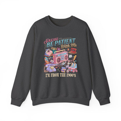 Crewneck Sweatshirt - 'Please Be Patient With Me' Retro Cozy Therapy Graphic