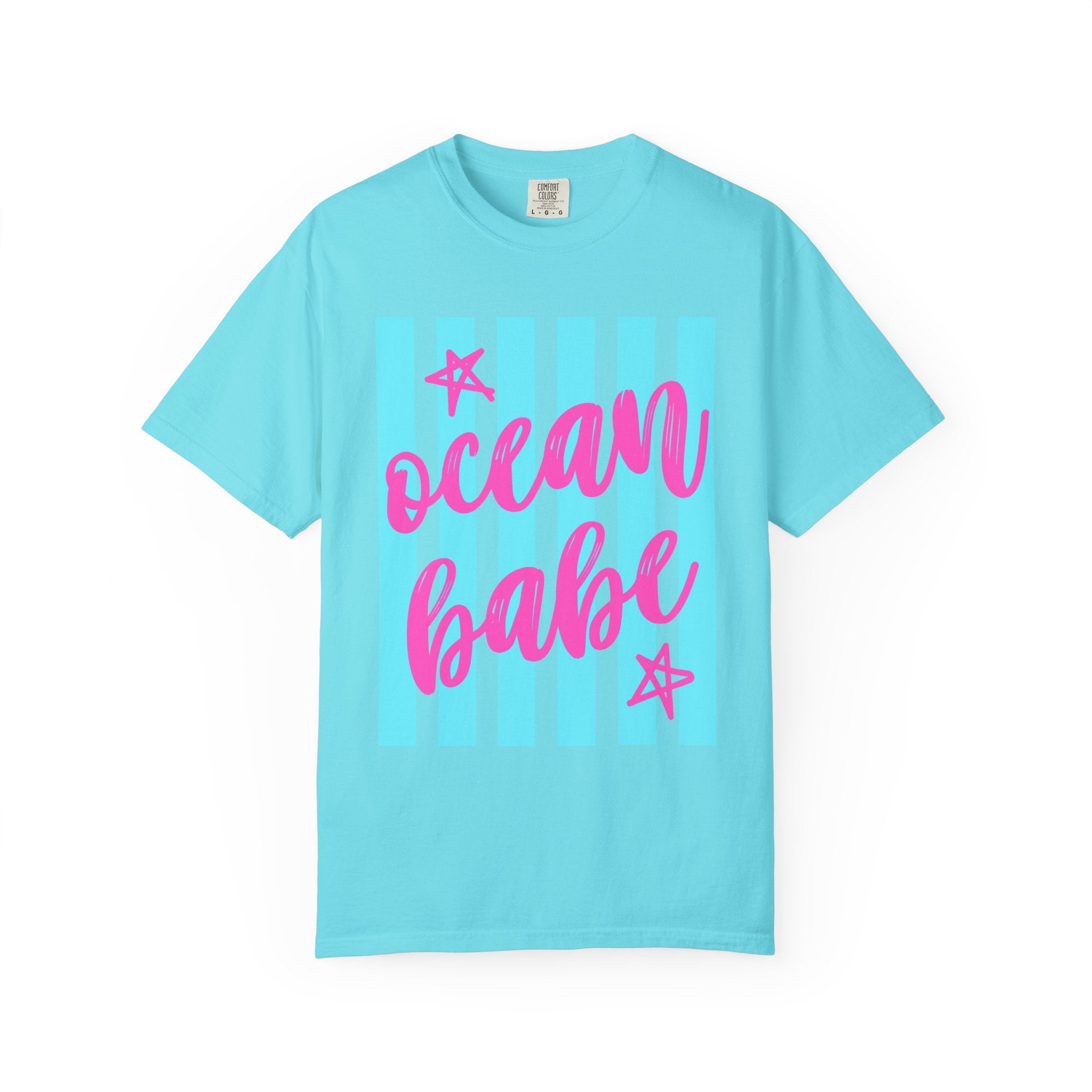 Ocean Babe T-Shirt — Retro Striped Beach Graphic Tee