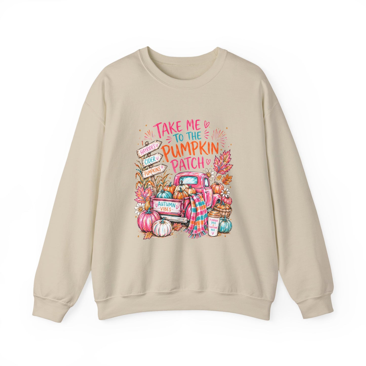 Pumpkin Patch Crewneck Sweatshirt — "Take Me to the Pumpkin Patch" Fall Sweater