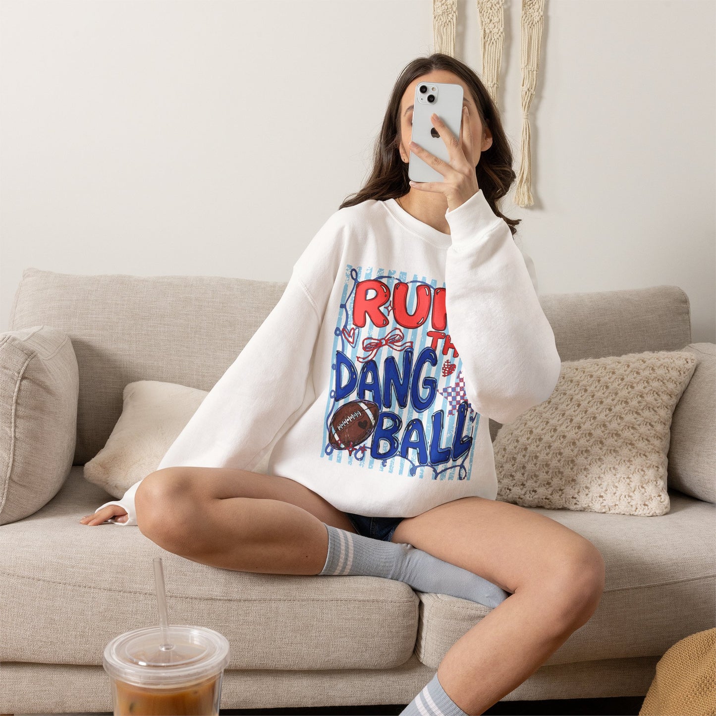 Run the Dang Ball Sweatshirt — Funny Football Crewneck