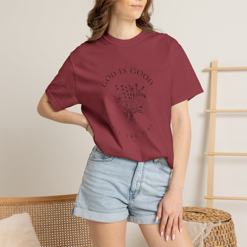 God Is Good Floral T-Shirt — 'God Is Good All The Time' Christian Tee