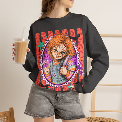 Chucky Horror Crewneck Sweatshirt — Retro Killer Doll Graphic