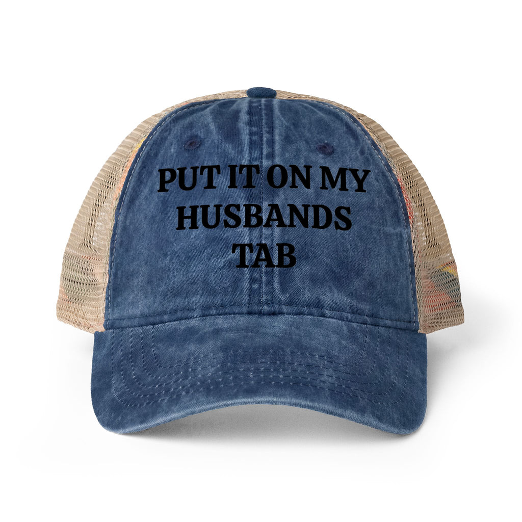 Women's Washed Mesh-Back Cap “Put it on my husbands tab”
