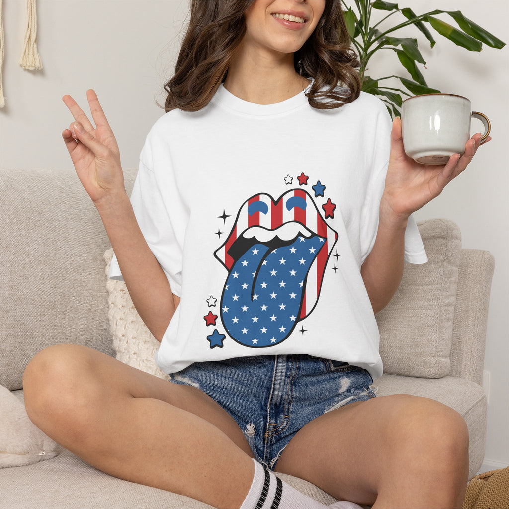 Patriotic Rock 'n' Roll Tongue T-Shirt