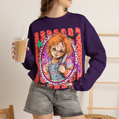 Chucky Horror Crewneck Sweatshirt — Retro Killer Doll Graphic