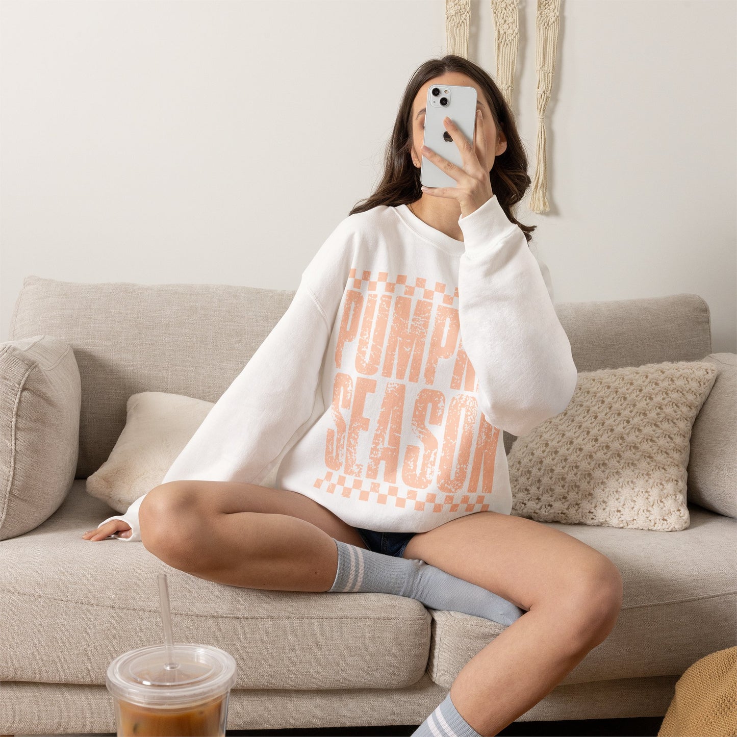 Pumpkin Season Crewneck Sweatshirt — Cozy Fall Graphic Pullover