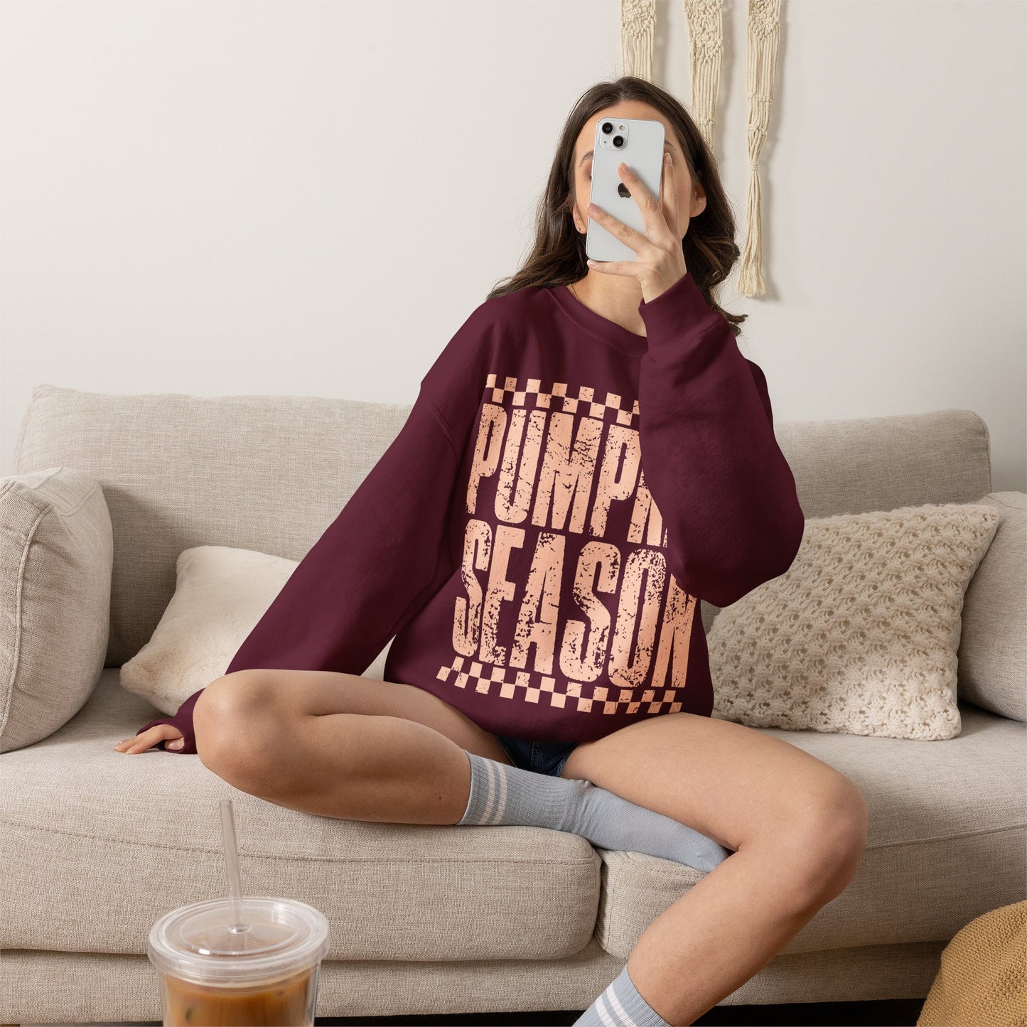 Pumpkin Season Crewneck Sweatshirt — Cozy Fall Graphic Pullover
