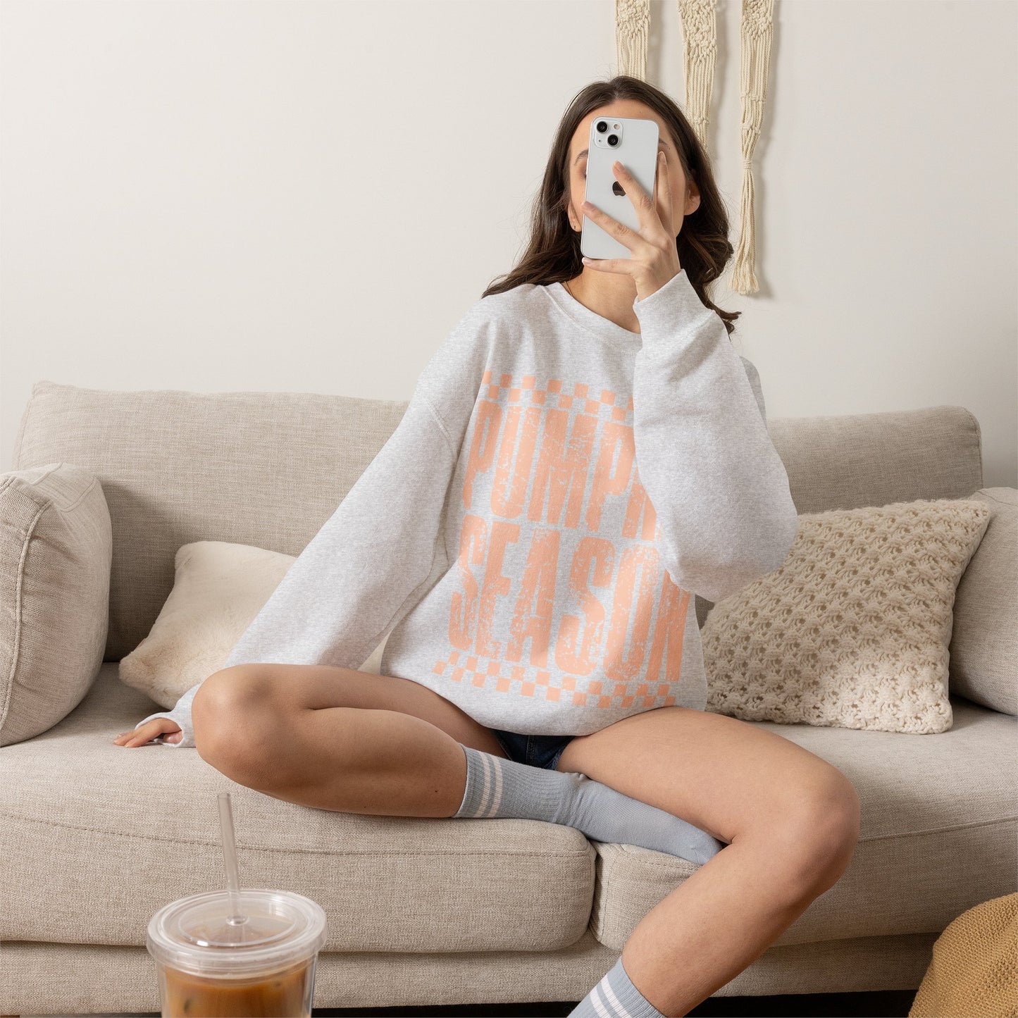 Pumpkin Season Crewneck Sweatshirt — Cozy Fall Graphic Pullover