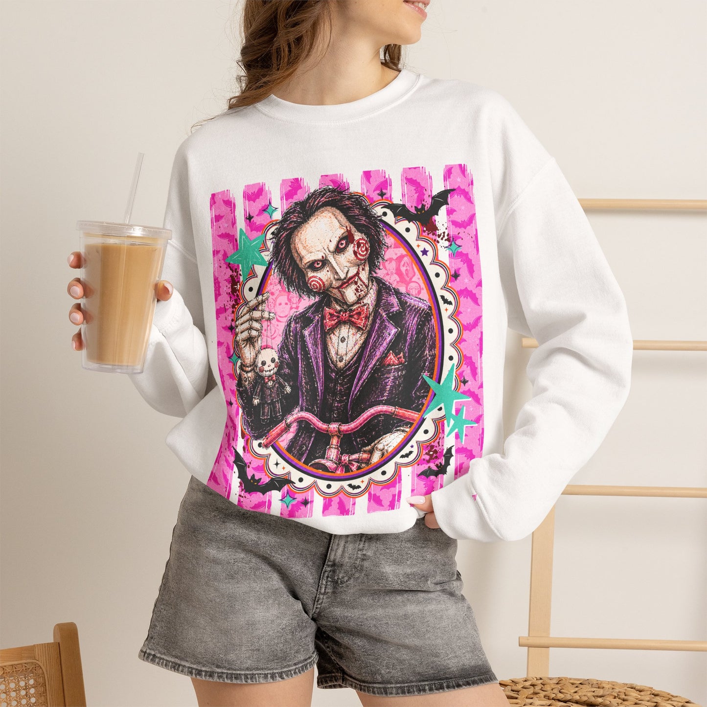 Horror Puppet Portrait Crewneck Sweatshirt