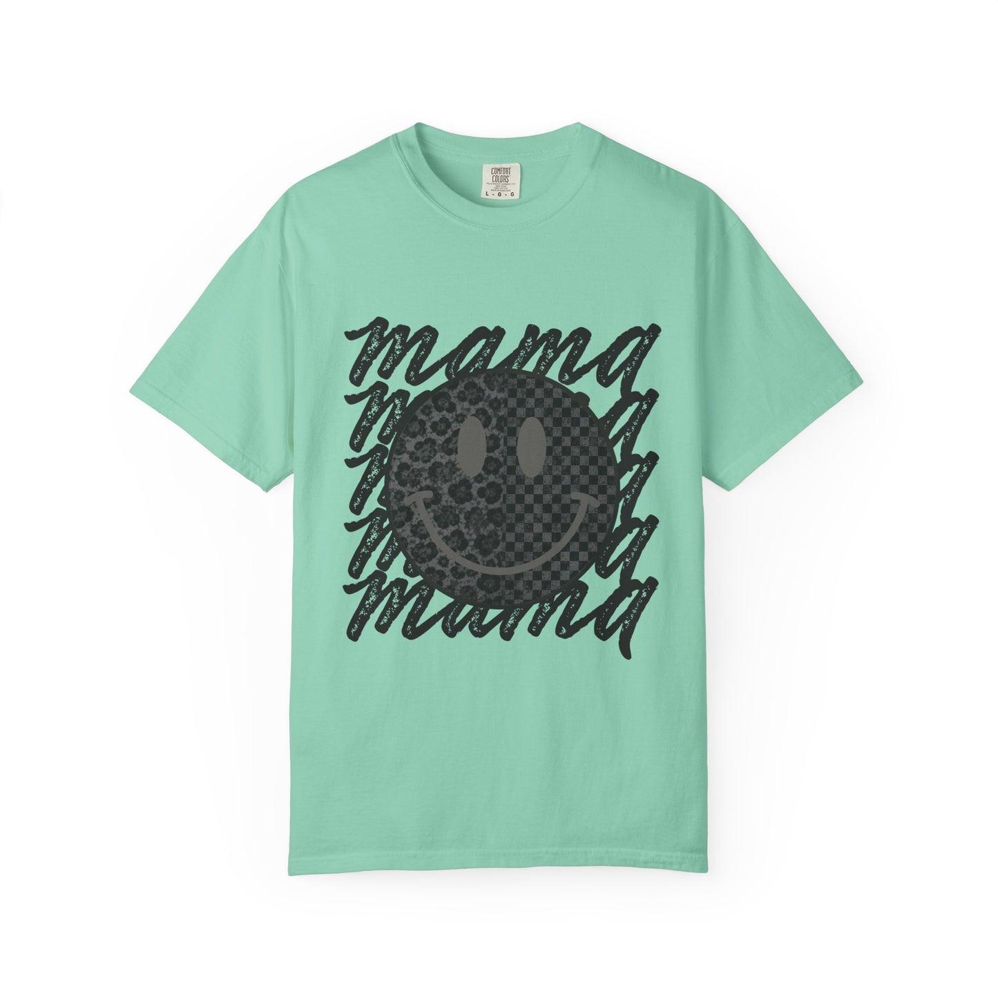 Mama Smiley Leopard Print T-Shirt