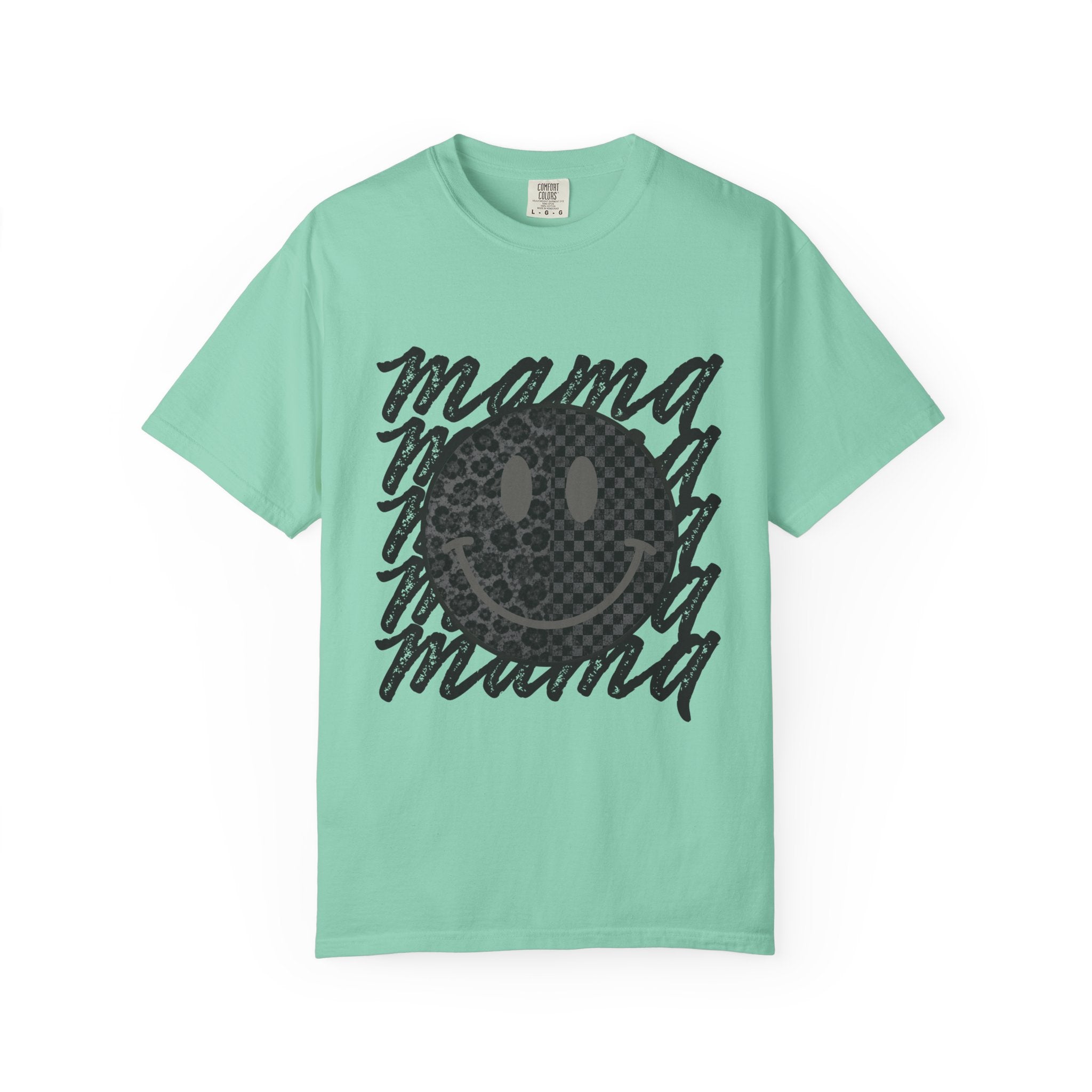 Mama Smiley Leopard Print T-Shirt