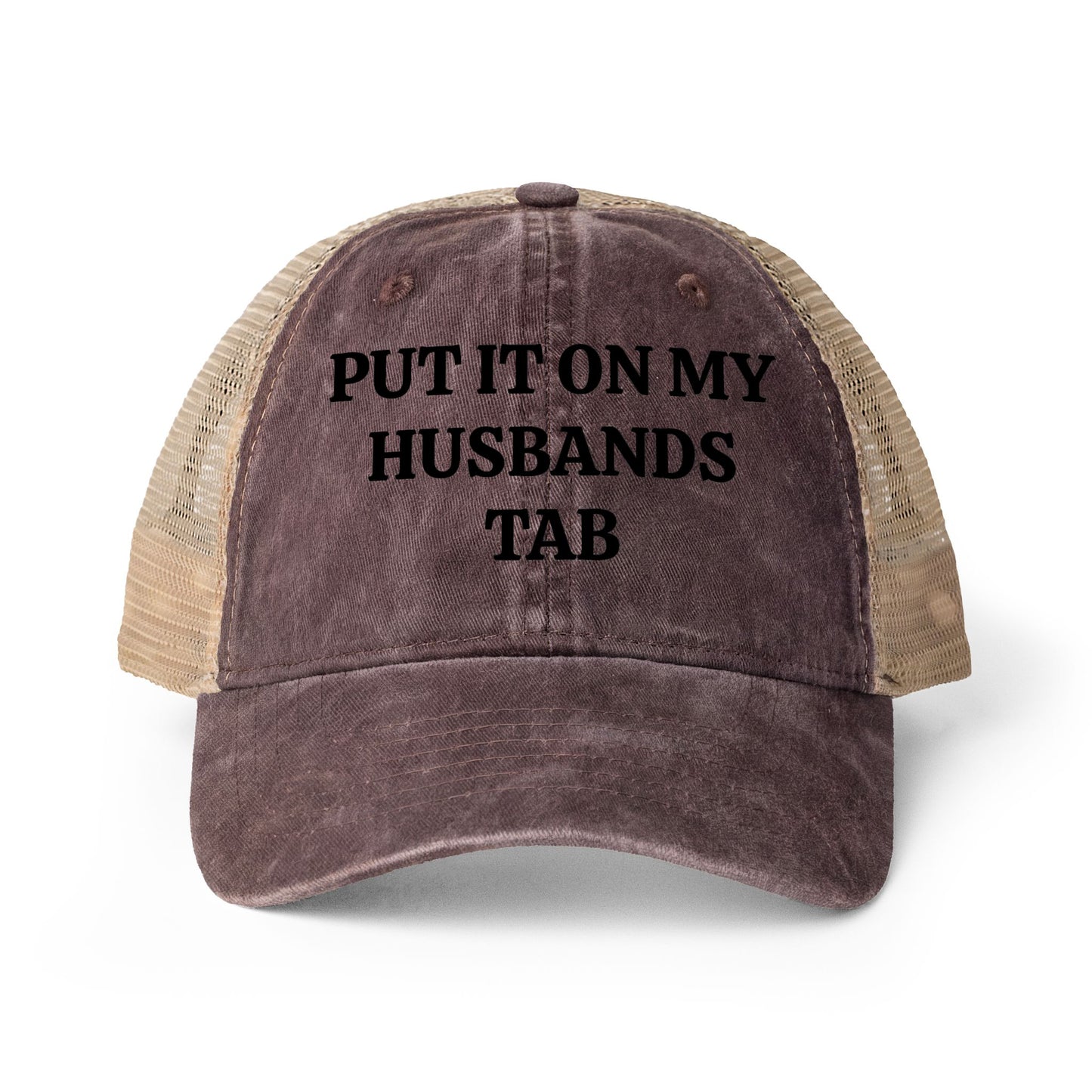 Women's Washed Mesh-Back Cap “Put it on my husbands tab”