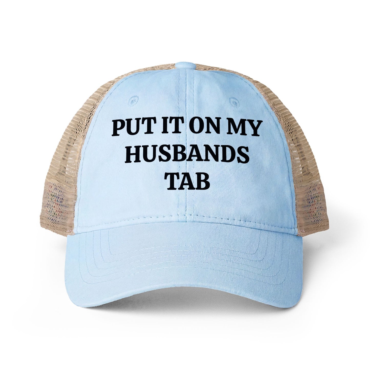 Women's Washed Mesh-Back Cap “Put it on my husbands tab”