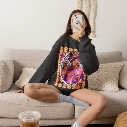 Horror Icon Sweatshirt — Colorful Freddy Krueger Portrait Crewneck