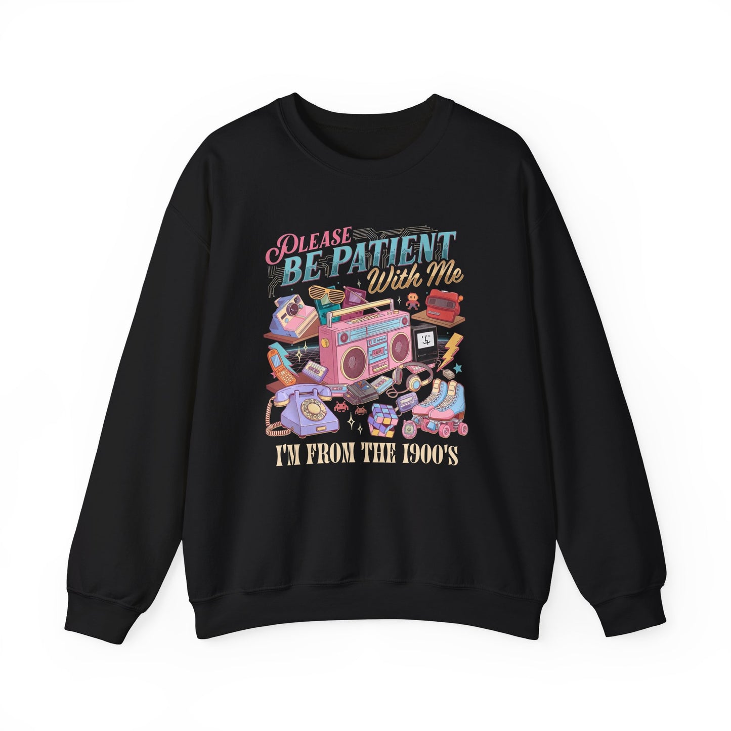 Crewneck Sweatshirt - 'Please Be Patient With Me' Retro Cozy Therapy Graphic