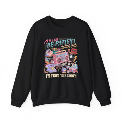 Crewneck Sweatshirt - 'Please Be Patient With Me' Retro Cozy Therapy Graphic