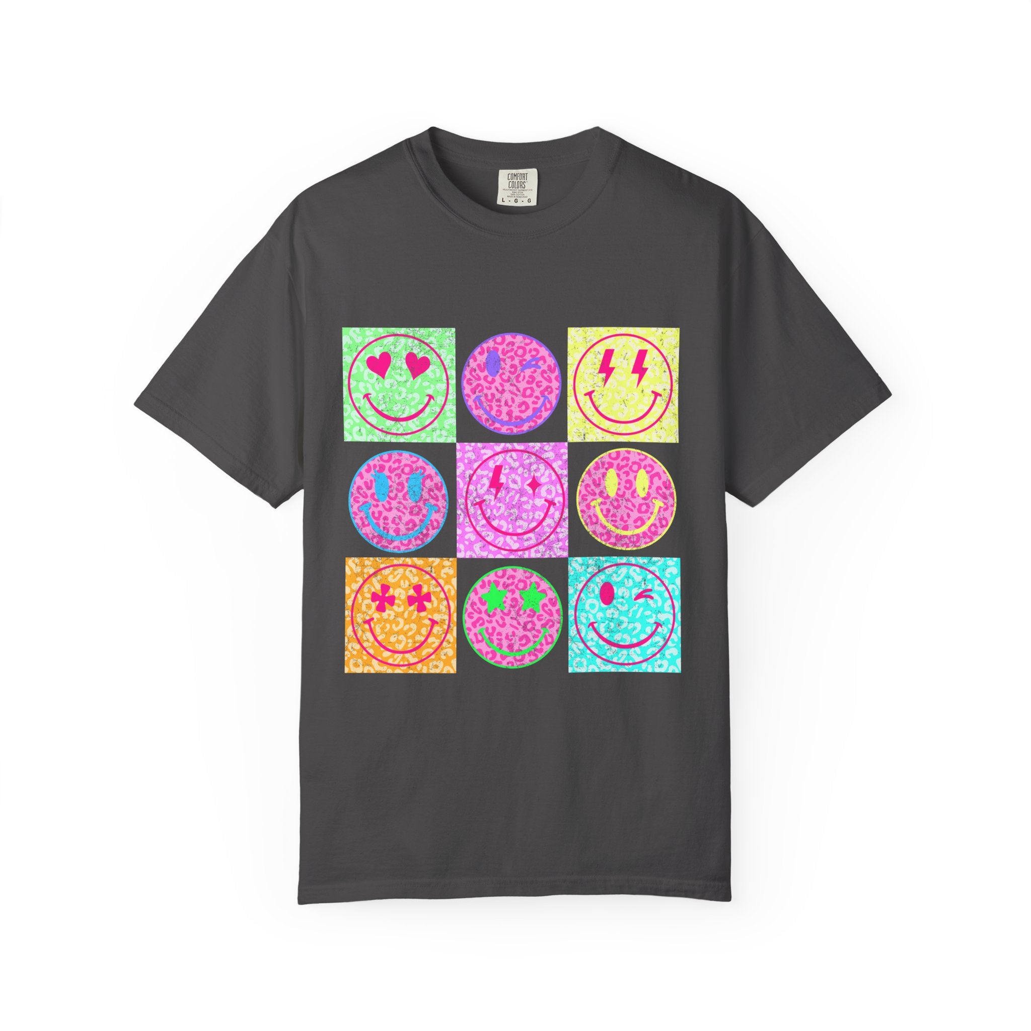 Neon Retro Happy Face T-Shirt