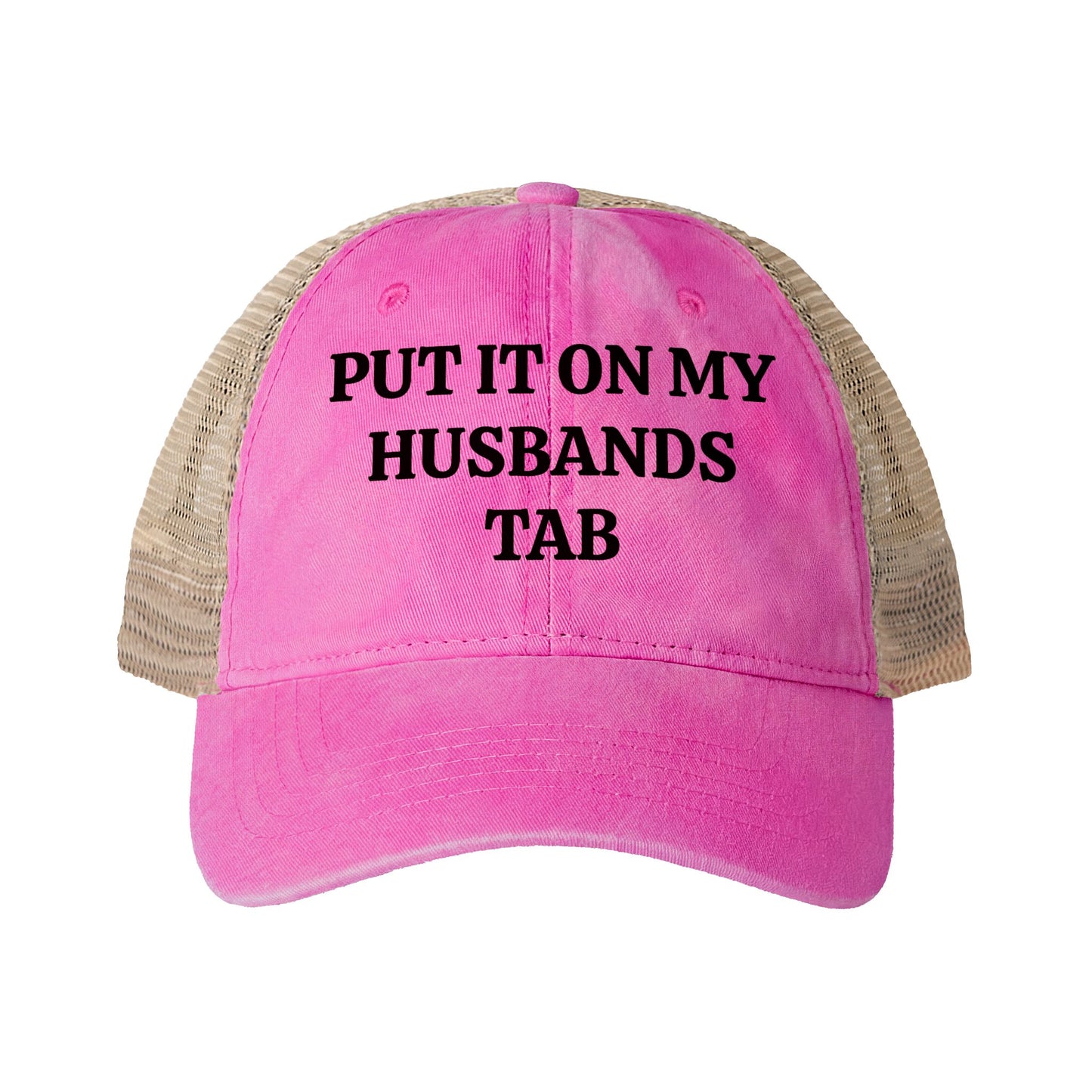 Women's Washed Mesh-Back Cap “Put it on my husbands tab”