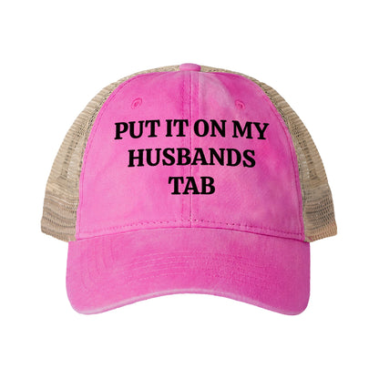 Women's Washed Mesh-Back Cap “Put it on my husbands tab”