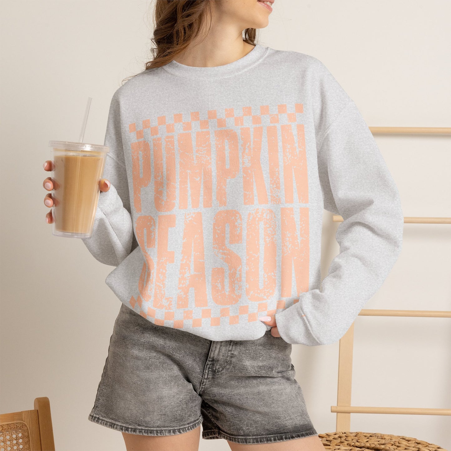 Pumpkin Season Crewneck Sweatshirt — Cozy Fall Graphic Pullover