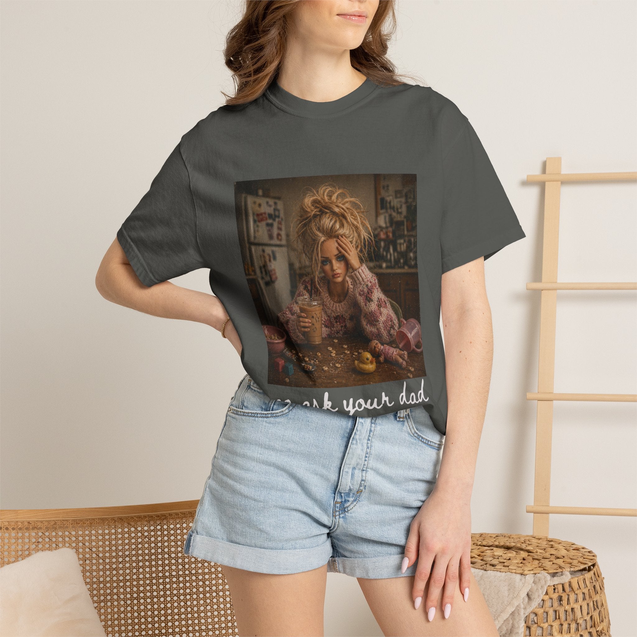 Vintage Doll Tea Party T-Shirt — 'go ask your dad” Graphic Tee