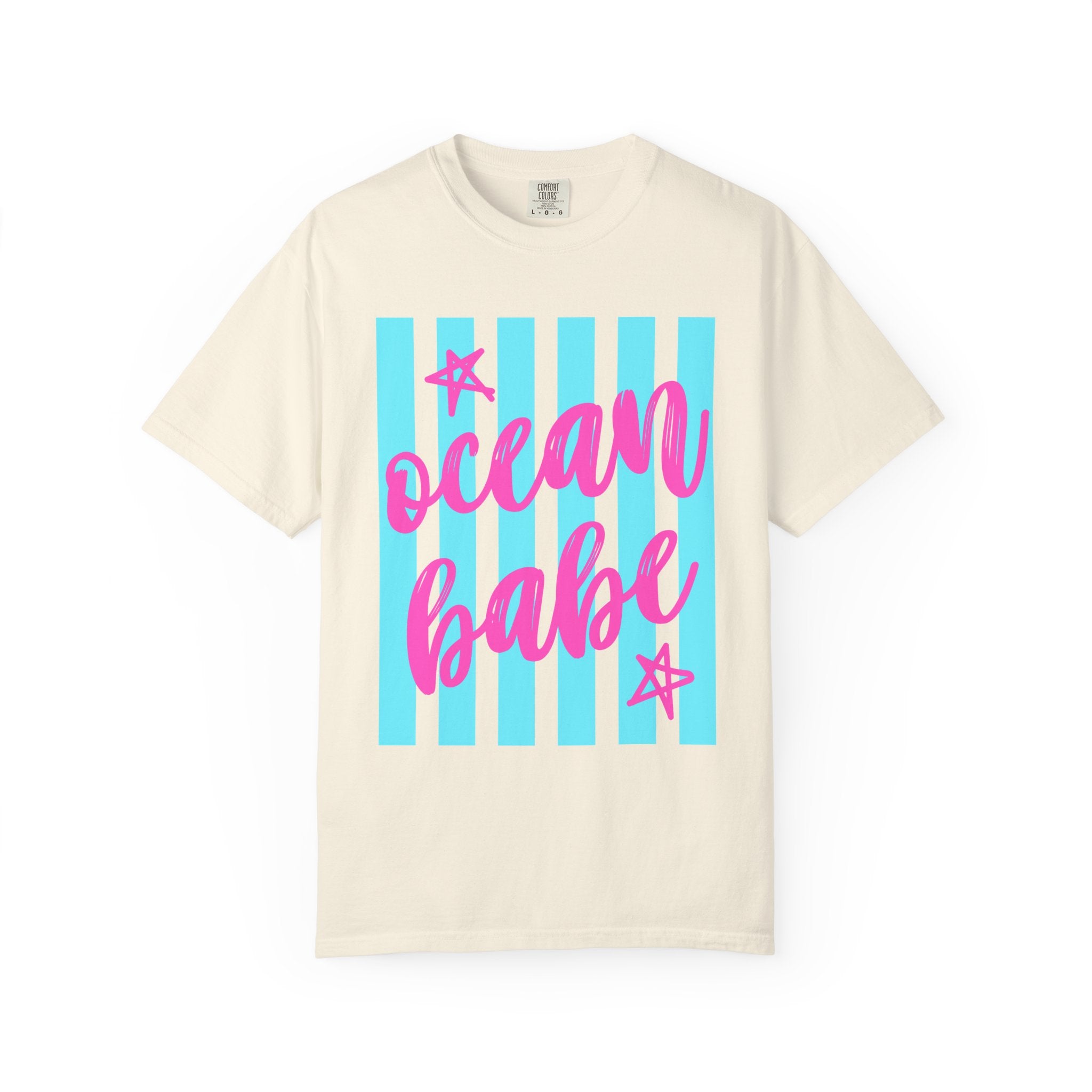Ocean Babe T-Shirt — Retro Striped Beach Graphic Tee