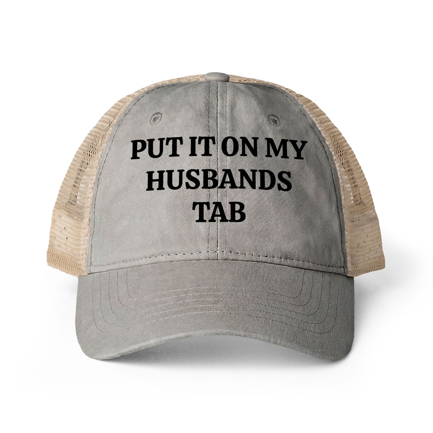 Women's Washed Mesh-Back Cap “Put it on my husbands tab”