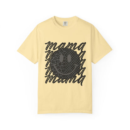 Mama Smiley Leopard Print T-Shirt