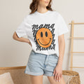 Mama Smiley T-Shirt — Retro Distressed Smiley Face Graphic for Moms