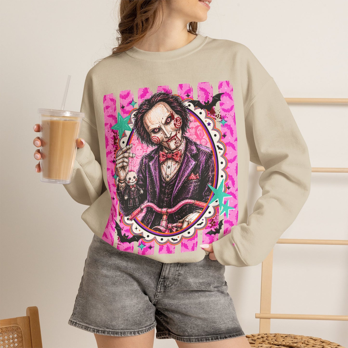 Horror Puppet Portrait Crewneck Sweatshirt