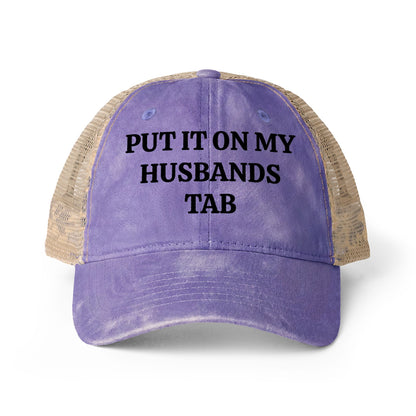 Women's Washed Mesh-Back Cap “Put it on my husbands tab”
